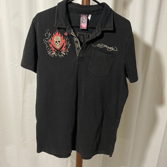VINTAGE ED HARDY POLO SHIRT XL - Picture 2 of 12